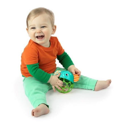 Sonaglio musicale luminoso - BRIGHT STARTS - Giggle & Glow - Giocattolo elefante - Oball facile da impugnare - Neonato+ - Unisex