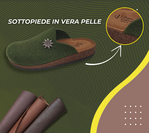 Originali Zoccoli Alpini, Ciabatte Uomo e Donna Invernali, Calde Sabot Tirolesi in Lana Cotta, 100% Made in Italy