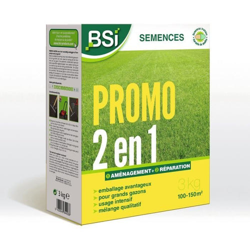 BSI - Sementi per prato - Paesaggistica o riparazione rapida - Con rivestimento protettivo - Alta qualità - Fino a 150 m - 3 kg