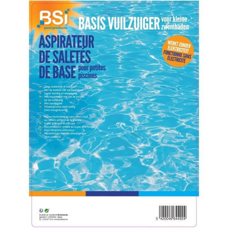 Aspirapolvere manuale BSI - Con tasca per detriti da piscina - 30 cm