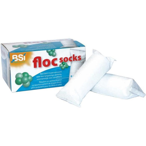 BSI - Floc Calzini - Calzino Flocculante - Flocculante per Piscina - 8 x 125g