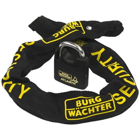 Catena antifurto - BURG WACHTER - SKM 6/60/NI40 - 60 cm, acciaio quadrato temprato 6 mm, lucchetto in acciaio inossidabile marino