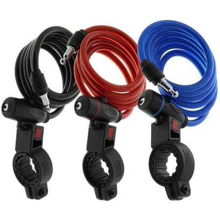 Cavo antifurto per bicicletta - BURG WACHTER - 1 260 100 - Spirale 100 cm, acciaio 8 mm, chiave, supporto per bicicletta