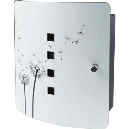 Armadietto portachiavi - BURG WACHTER - 6204/10 Ni Pusteblume - Decoro dente di leone, 10 ganci, chiusura magnetica regolabile