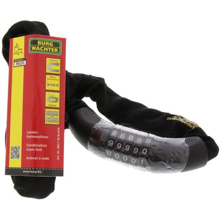 Lucchetto a catena per bicicletta - BURG WACHTER - 280 C 90 BLACK - Acciaio 6 mm, rivestito, codice