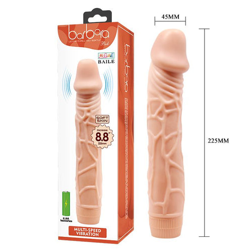 BAILE VIBRATORE REALISTICO ANALE VAGINALE ECONOMICO IN MORBIDO TPR 22,5 CM