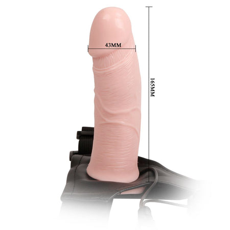 Strap on da uomo dildo indossabile cavo vibrante con mutandina regolabile mm 165 x 43