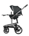 KIKKABOO Trio Completo IRENE, colore DARK GREY composto da Culla Navicella + Seggiolino Auto i-Size (40-87 cm) + Passeggino