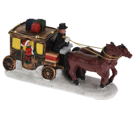 Figura Babbo Natale per villaggio natalizio decorazione in resina 17 cm