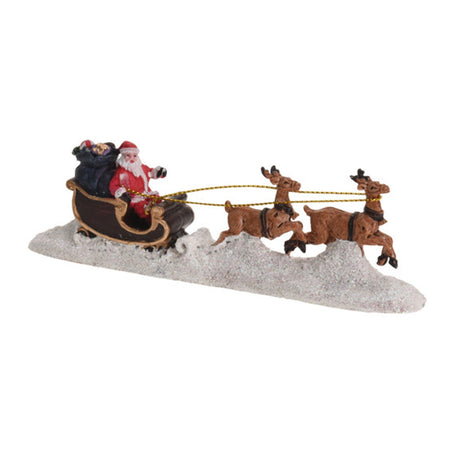 Figura Babbo Natale per villaggio natalizio decorazione in resina 13,5 cm