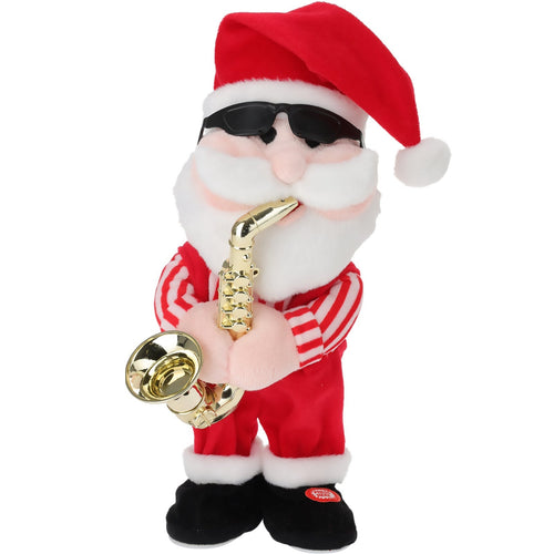 Statuetta natalizia con animazioni e suoni, decorazione per interno, con batteria, da 35 cm