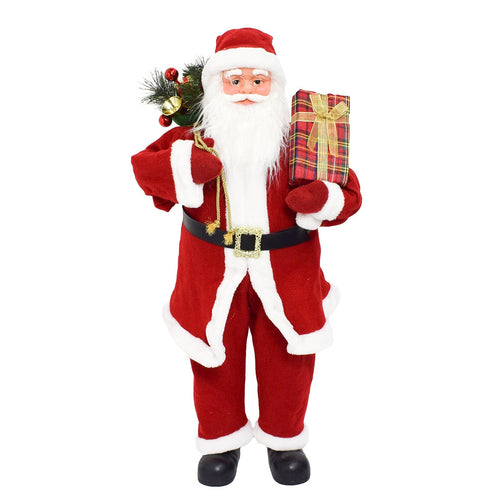 Babbo natale decorazione natalizia pupazzo con vestiti rossi tradizionali