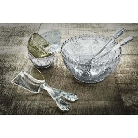 Set Insalatiera e Posate Trasparenti Baroque & Rock Baci Milano BRSAL.BAR08P