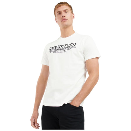 Barbour International T-shirt bianca ROWLEY MTS1132