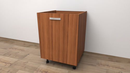 MOBILE BASE 60 COMPRESO DI ANTA, H 72 CM L 60 CM P 55,5 CM, SPEDIZIONE IN KIT NOCE