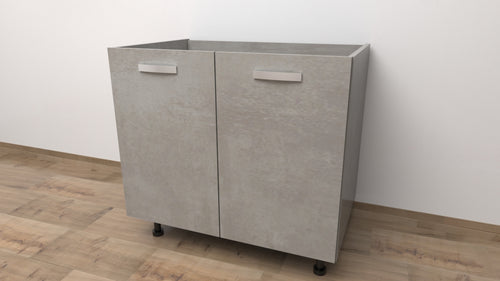 Base per lavello d'appoggio completa di 2 ante spedizione in kit Lunghezza 90 Profondità 55 Altezza 72 esclusi piedini Altezza piedini 10 cm in colore cemento