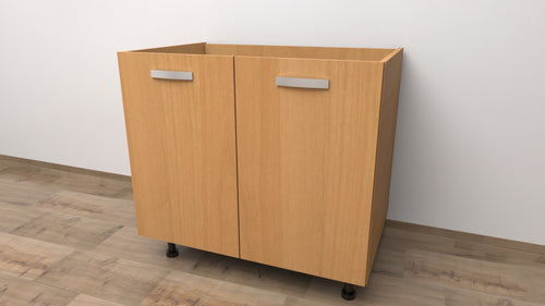 Base per lavello d’appoggio completa di 2 ante spedizione in kit Lunghezza 80 Profondità 55 Altezza 72 esclusi piedini Altezza piedini 10 cm in colore faggio