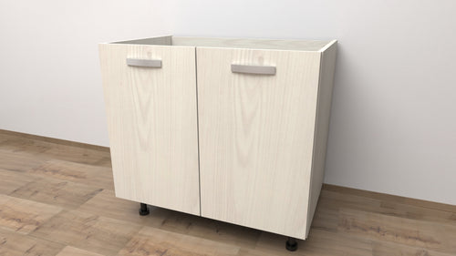 Base per lavello d’appoggio completa di 2 ante spedizione in kit Lunghezza 80 Profondità 55 Altezza 72 esclusi piedini Altezza piedini 10 cm in colore larice bianco