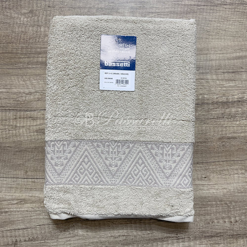 Bassetti Set Asciugamani 1+1 Tinta Unita Spugna 430gr 2411S70