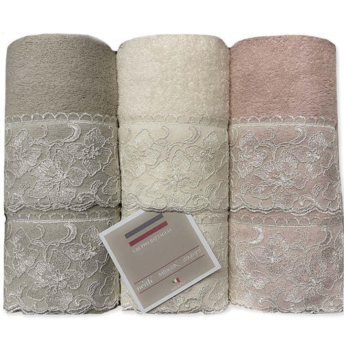 Battaglia Set Asciugamani 3+3 Gloriana con Marcamè D44 - Passarelli Biancheria