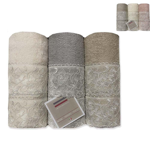 Battaglia Set Asciugamani 3+3 Gloriana con Marcamè D44 - Passarelli Biancheria