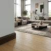 BATTISCOPA DUCALE in legno MASSELLO impiallacciato VERO LEGNO DI ROVERE T.NOCE SCURO  80x15 verniciato opaco poro aperto (prezzo al metro)