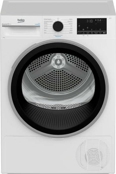 Beko bt3103is_it asciugatrice 10kg, classe c a pompa di calore, 15 programmi