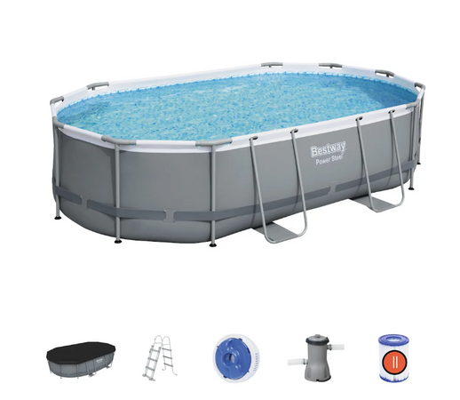 Bestway 56448 piscina fuori terra power steel ovale da 488x350x107 cm