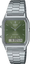 Orologio Casio, AQ-230A-3A, orologio unisex con quadrante verde smeraldo, orario doppio uno analogico e uno digitale