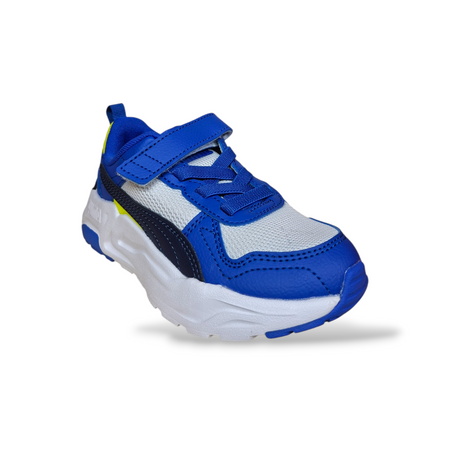 Puma Trinity Sneakers Bambino Blu Celeste Bianco Giallo – Velcro e Lacci | Taglie 20-35
