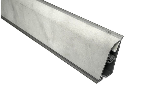 Alzatina per piani da cucina, lunghezza 1 metro completa di finali in colore Bianco Carrara