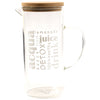 Caraffa in vetro borosilicato con tappo in Bamboo da 1300mL da 16.5 x 10 x h 22.5 cm