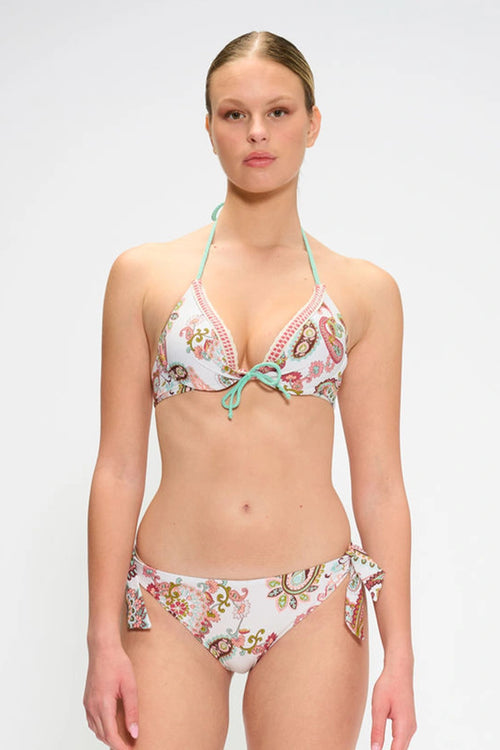 Bikini push-up e slip annodato fantasia paisley | MARINA ABAGNALE