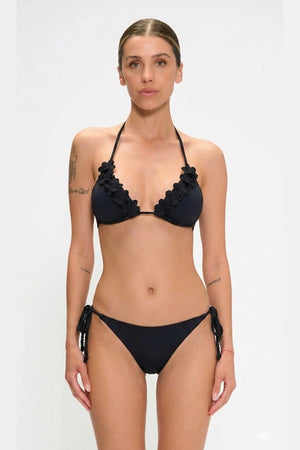 Bikini triangolo con applicazioni e slip annodato | MARINA ABAGNALE