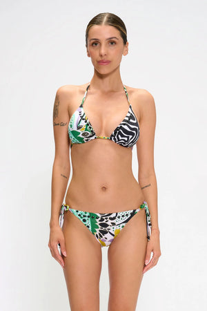 Bikini triangolo e slip annodato multi fantasia | MARINA ABAGNALE