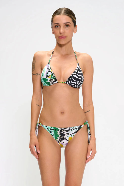 Bikini triangolo e slip annodato multi fantasia | MARINA ABAGNALE