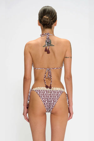 Bikini triangolo con ricami e slip annodato | MARINA ABAGNALE