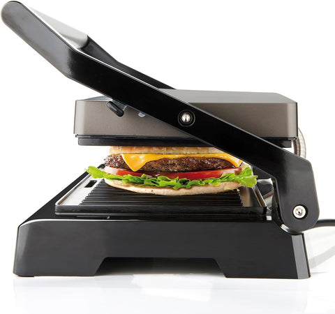 Black+decker - griglia elettrica bxgr1000e 1000w piastre 23x14,5 cm manico a tocco freddo regolazione automatica sistema di sicurezza