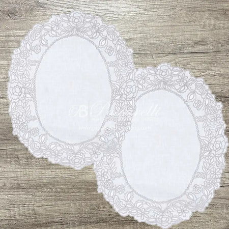 Blanc Mariclò Set Runner + Centri in Lino Ricamate Dentelle 2510B92