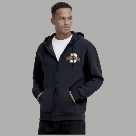 Blend felpa blu con cappuccio e zip 20718946