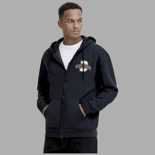 Blend felpa blu con cappuccio e zip 20718946