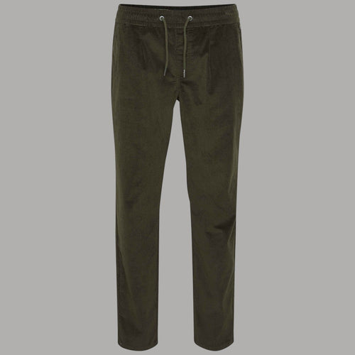 Blend pantaloni a coste verde con elastico 20716615