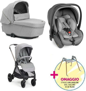 CHICCO Trio Completo BELLAGIO 2, colore LUNAR ROCK composto da Culla Gran Comfort + Seggiolino Auto First-Seat Recline i-Size (40-87 cm) + Passeggino Bellagio 2 + OMAGGIO Base Stand Lullaglide OMAGGIO