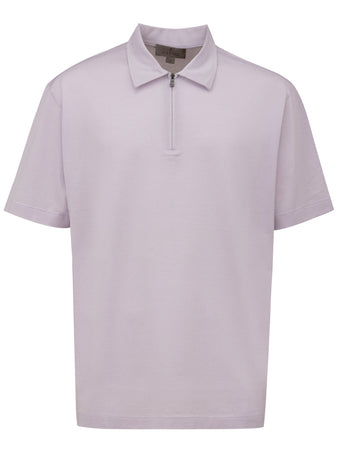 CANALI Polo Canali con zip lilla da uomo