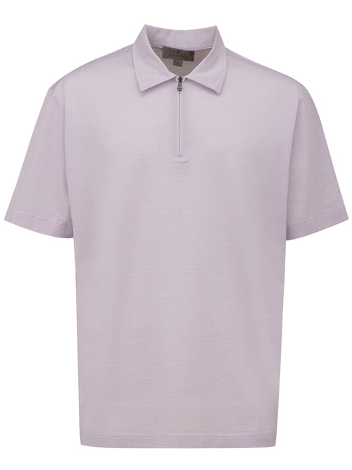 CANALI Polo Canali con zip lilla da uomo