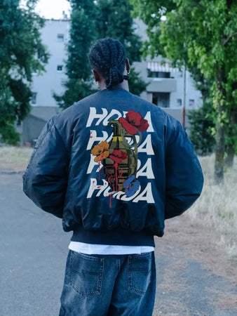 Bomber Militare Nero Horda Brand Bomb Horda Brand Streetwear