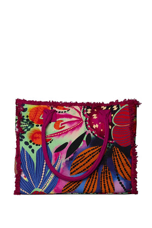 Borsa mare in cotone stampa a fiori | MYA ACCESSORIES