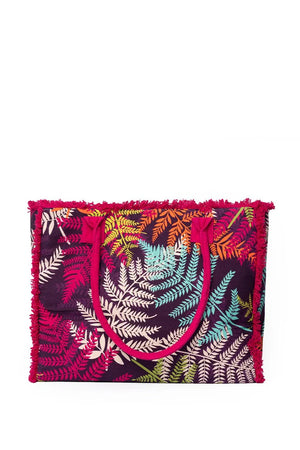 Borsa mare in cotone stampa foliage | MYA ACCESSORIES