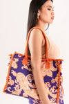 Borsa mare in cotone stampa cachemire | MYA ACCESSORIES