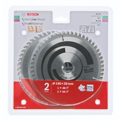 Bosch lame 1x Optiline Wood + 1x Multi Material set